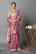 Pink Saree Simple Look