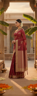 Red Saree Traditional Look